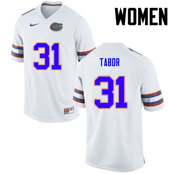 Florida Gators Women #31 Teez Tabor College Football Jersey White